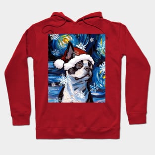 Boston Terrier Santa Hoodie